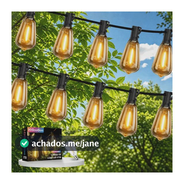 Higoogoo St38 28 Lampadas 20m Inquebrável Varal Luz De Corda