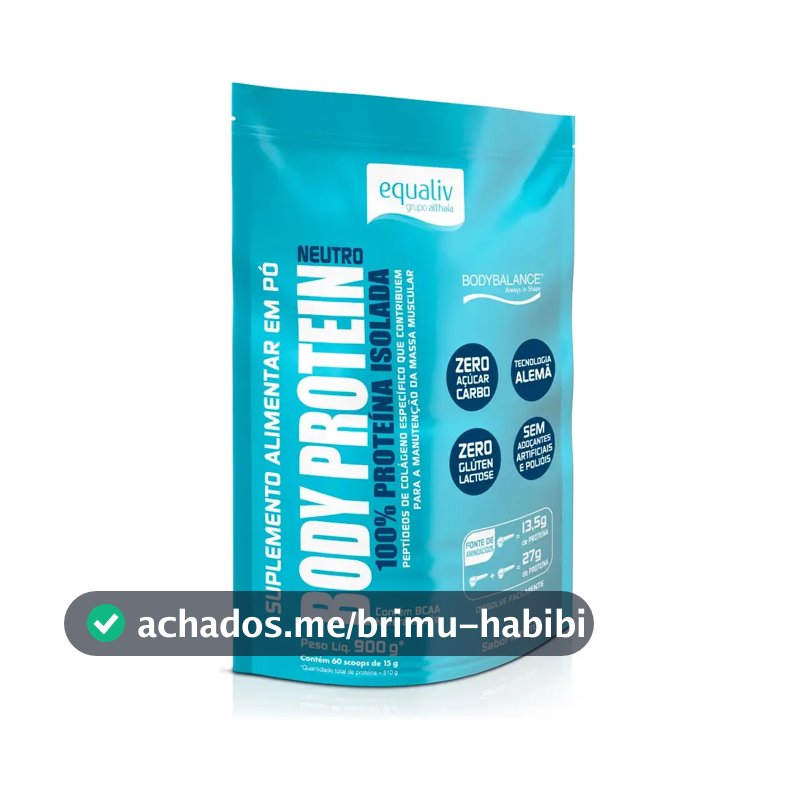 Proteína Equaliv Body Protein Refil 900g em pó Sem sabor x 900g