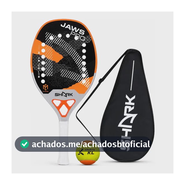 Raquete De Beach Tennis Shark Jaws Pro 22mm Cappelletti Laranja