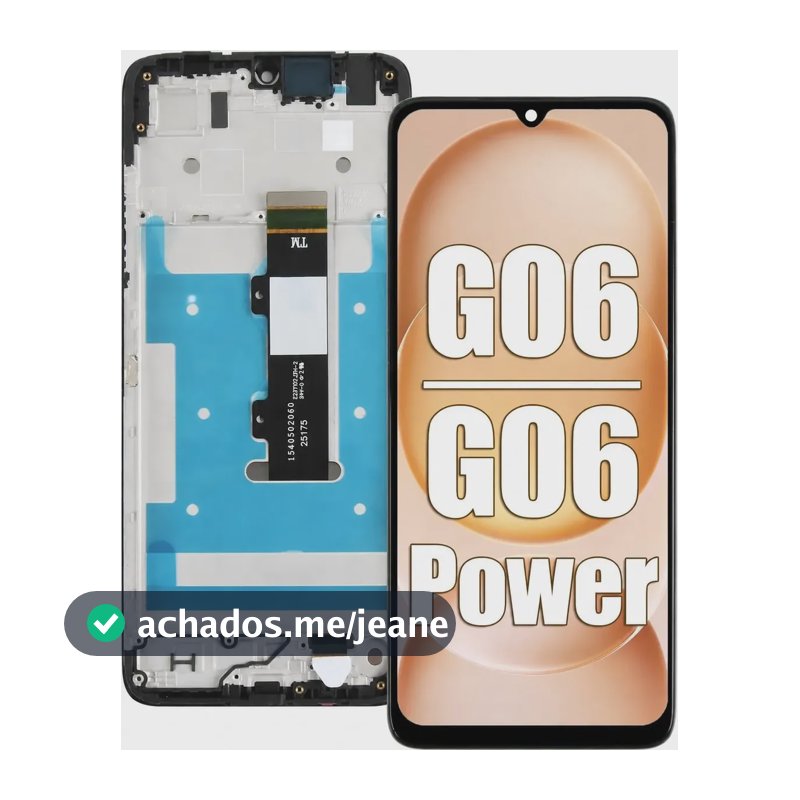 Tela Frontal Para Moto G06/ G06 Power Xt2535 Display Com Aro Preto
