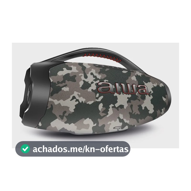 Caixa de Som Boombox Plus AIWA BBS-01-BG 200W Bluetooth 30H IP66 USB Cinza