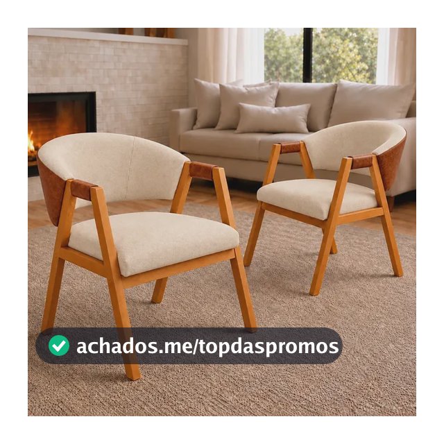 Kit 2 Poltronas Decorativa Para Sala Hellen Aninha Decor