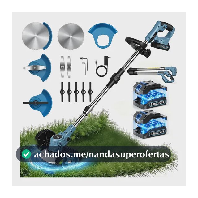 Roçadeira Elétrica Sem Fio 18500rpm 21v Para Jardim Dobevi 127/220v Azul-aço