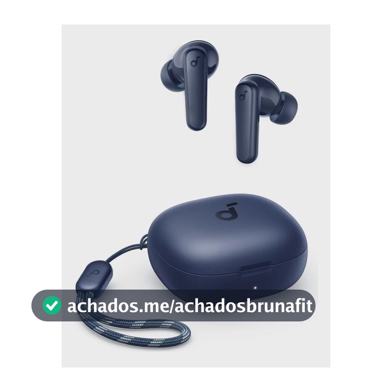 Fone de Ouvido Soundcore P20i Bluetooth 5.3 Grave Potente Drivers 10mm 30h Bateria Carregamento Rápido App Personalização De Som Via App IPX5 2 Mics IA para Chamadas Claras Case Compacto Cor Azul