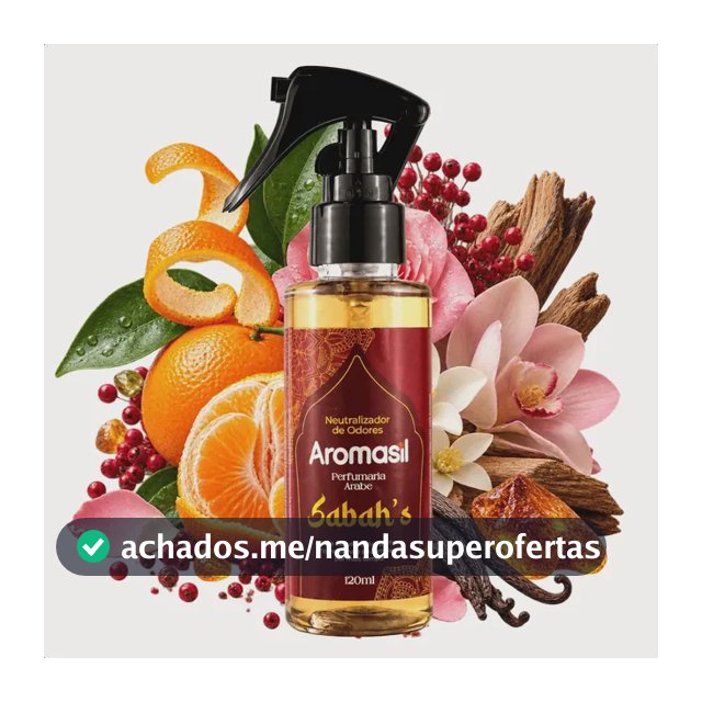 Eliminador de Odor 120ml Aromasil Sabah's Perfumaria Árabe Neutralizador de Odores Perfumação Duradoura Perfuma o Ambiente Por Mais Tempo Renova o Ar Para Sua Casa Uso Doméstico em Diferentes Espaços