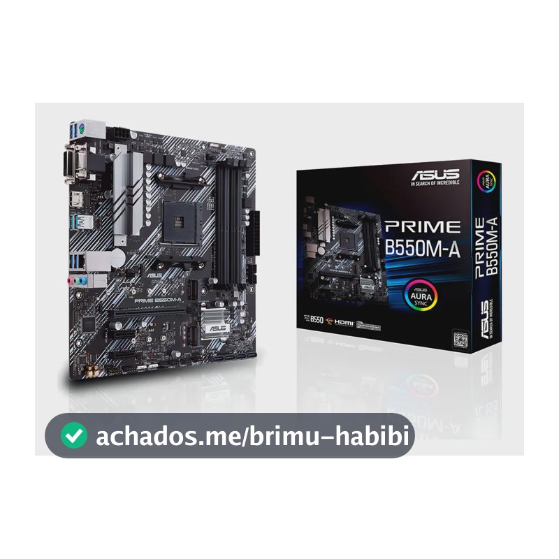 Placa-mãe Asus Prime B550m-a Amd Am4 Ddr4 90MB14I0-C1BAY0 Cor Preto