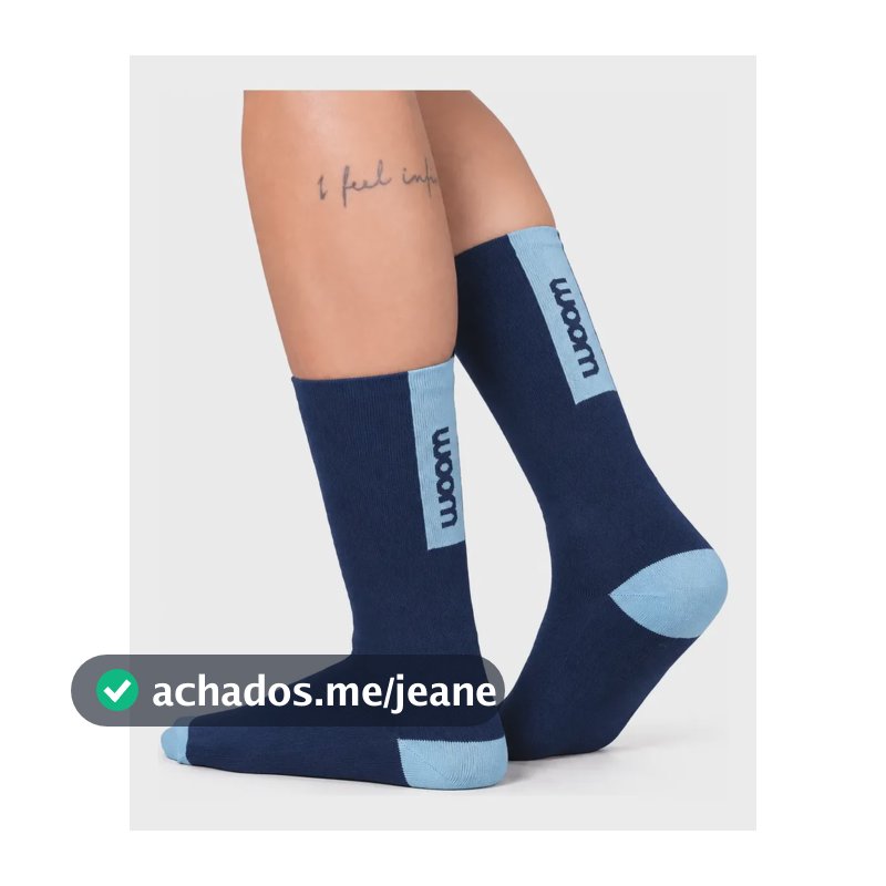Meia Cano Altoclip Azul Woom Feminina Azul 34 Ao 38