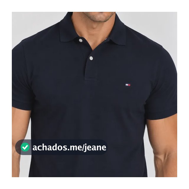 Camisa Polo Tommy Hifilger Azul Marinho Masculina Original