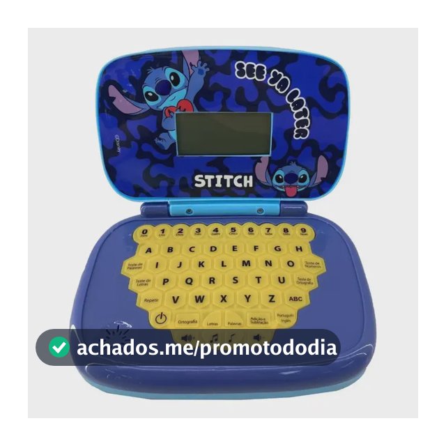 Laptop Infantil Educativo Candide Disney Stitch Bilíngue