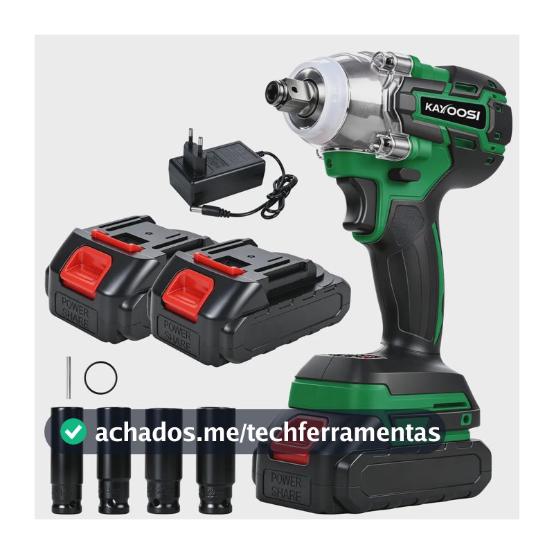 Chave De Impacto Elétrica Com 2 Baterias Brushless