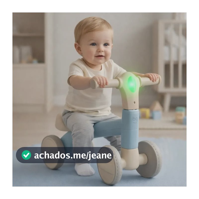 Bicicleta De Equilibro Sem Pedal Andador Infantil Som E Luz Azul