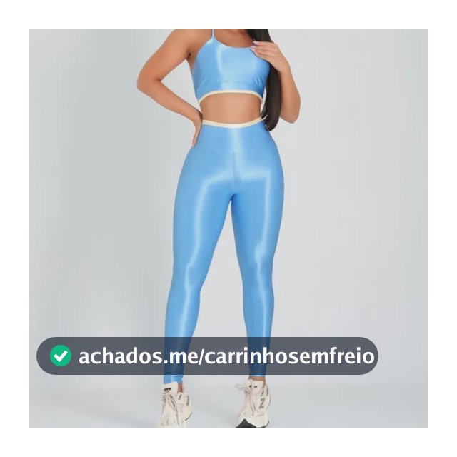 Conjunto Fitness Calça + Top Feminino Canelado Poliamida