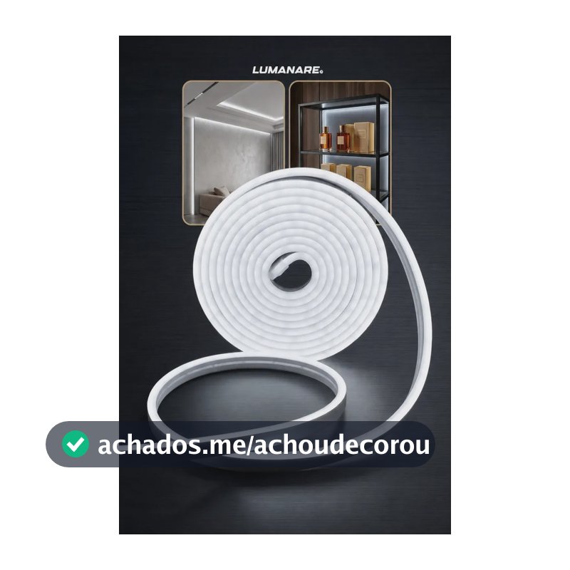 Fita LED Neon Flexível 3528 120Led 5 metros Mangueira Corte 2,5cm Cor da Luz Branco Frio Tensão IP65 6500k Alto Brilho
