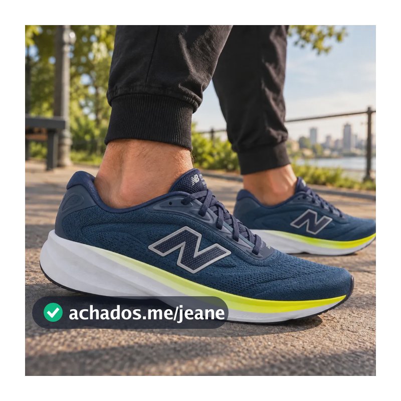 Tênis New Balance 680v9 Masculino Fresh Foam Corrida Treino Marinho/verde Claro Neon Liso 40