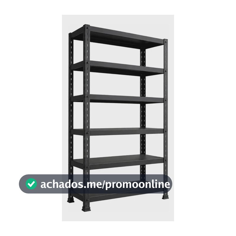 Estante De Aço 6 Prateleiras 198x90cm Multiuso Resistente Preto