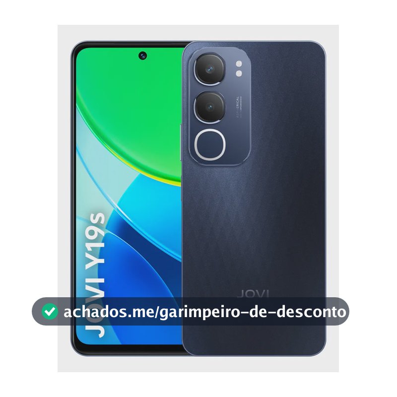 Smartphone Jovi Y19s 256gb, 4GB + 4GB RAM Expansível, Câmera 50mp, Bateria 5500mah, Carregamento 15w, Tela 90hz - Preto Safira