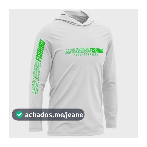 Camisa De Pesca Poliamida Com Capuz Branca Mar Negro P