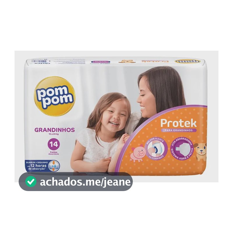 Fralda Pom Pom Protek Jumbo G Com 14un Grandinhos Sem Gênero
