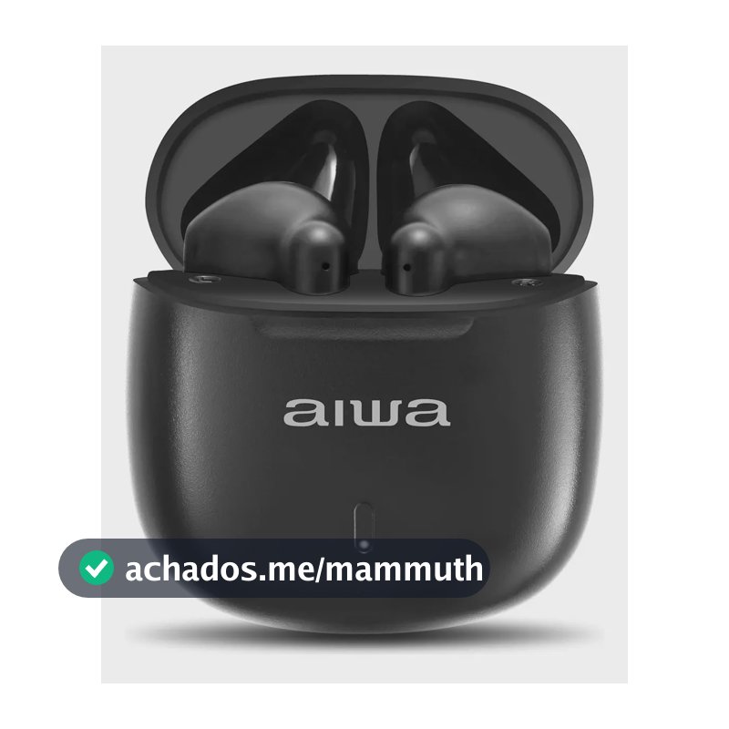 Fone de Ouvido Eardbud AIWA AWS-EB-05-B Bluetooth IPX4 24 Horas de bateria
