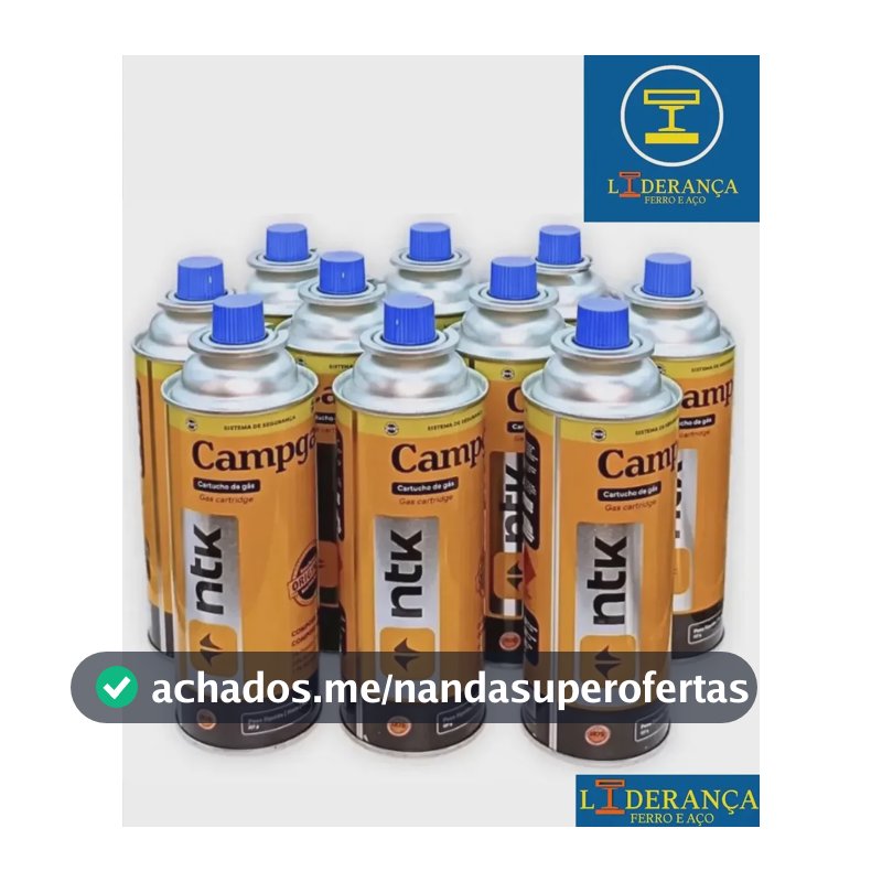 Kit 10 Latas Cartucho Refil Gás 227g Para Fogareiro Maçarico Liderança