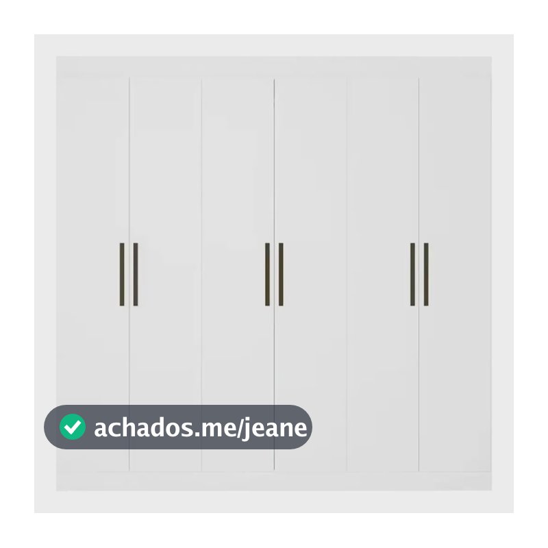 Guarda-roupa Casal Bartira Ville Com 6 Portas E 2 Gavetas Cor Branco