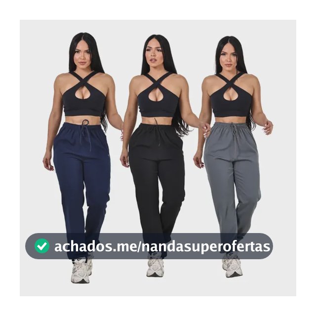 Kit 3 Calças Jogger Femininas Secagem Rápida E Conforto Preto - Marinho - Cinza Escuro Liso G