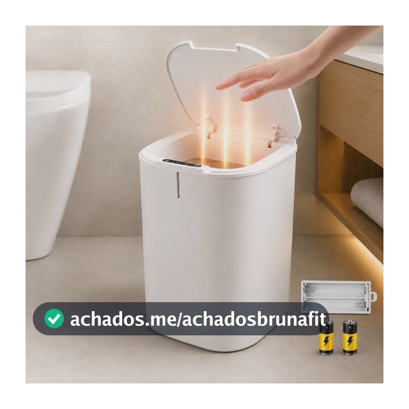 Lixeira Inteligente 16l Sensor Automático Tampa Touch Casa Cinza