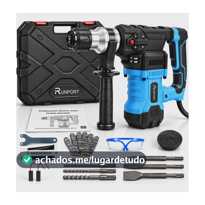 Martelete Perfurador Rompedor Runport Sds Plus 2400W com Acessórios