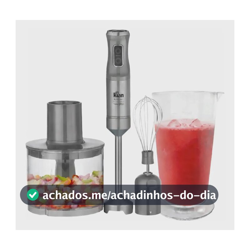Mixer Turbo Kian 3 em 1 de 1000W com 5 Velocidades para Processar e Bater