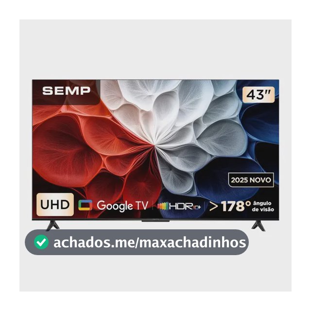 Smart Tv Semp 43 Polegadas Led Hva 4k S62 Wifi Bluetooth Google Tv 3 Hdmi Hdr10+ Dolby Audio 43s62