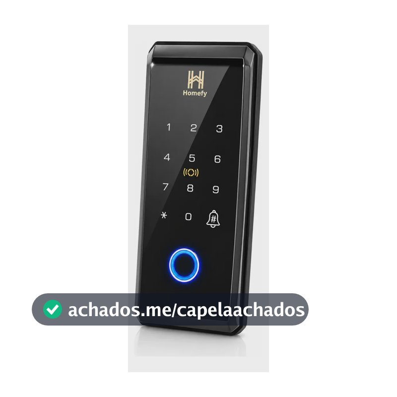 Fechadura Digital De Sobrepor Touch Screen Biometria Preta