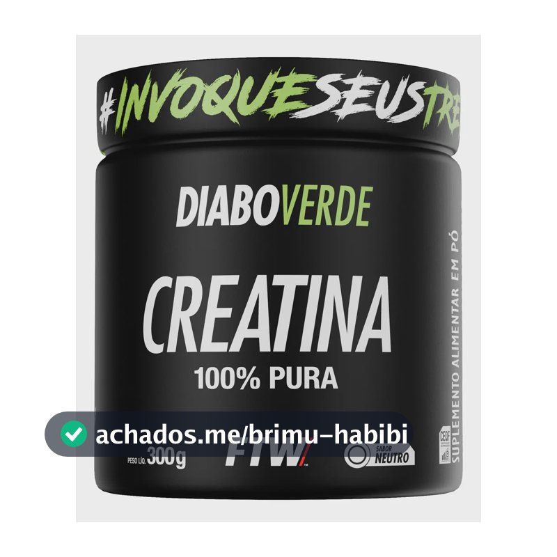 Creatina 100% Pura 300g Diabo Verde - FTW