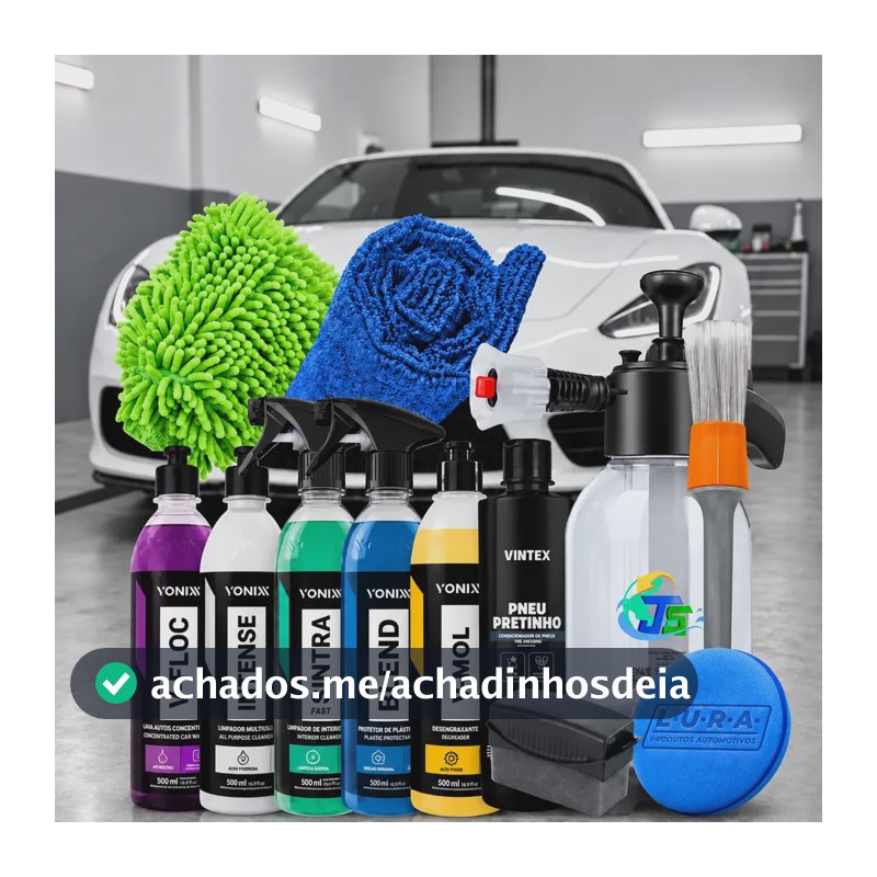 Kit Completo Lavar Carro Rapido Cera Pulverizador 2l Brilho Branco