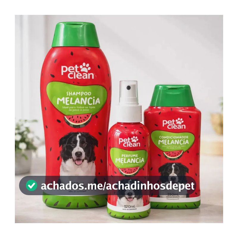 Kit Shampoo Condicionador Perfume Melancia Cães Gatos Pet Clean
