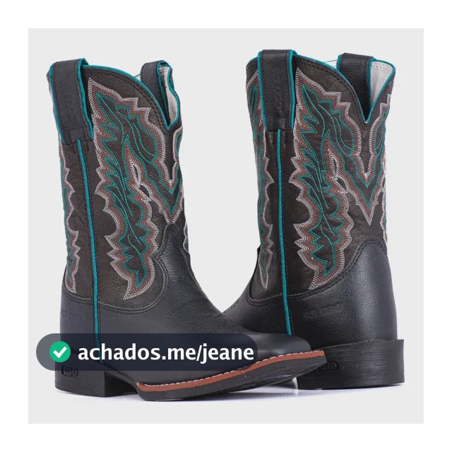Bota Texana Dgo Bordada Couro Preta 12db14g2p Promoção