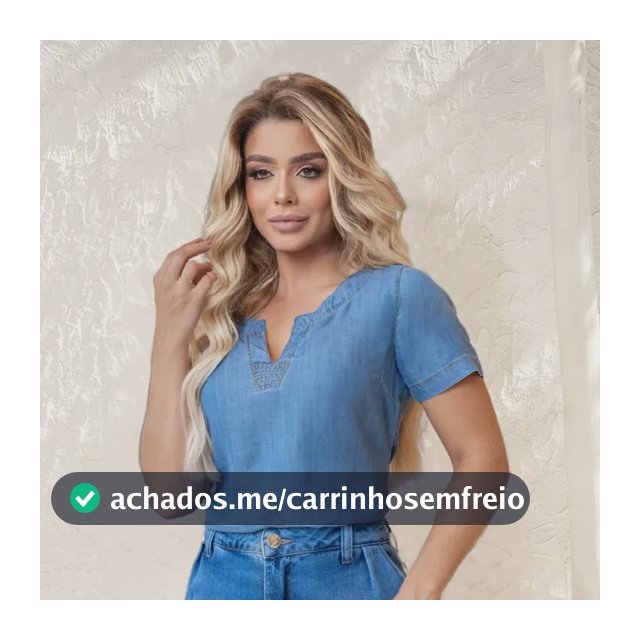 Blusa Feminina Jeans Liocel Manga Curta Decote V