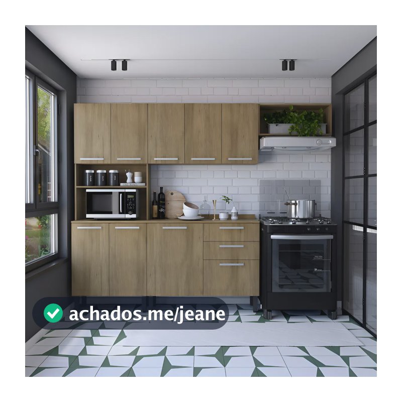 Cozinha completaBertolini Armários cozinha mdp - carvalho