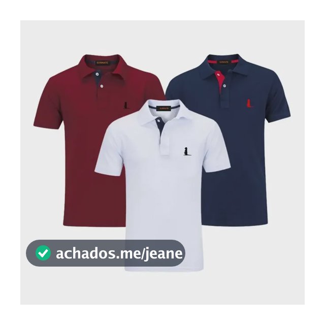 Kit 3 Camisas Gola Polo, Original Camisetas Blusas Qualidade