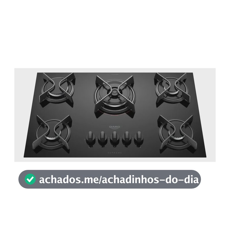 Cooktop 5 Bocas Dako Supreme Com Tripla Chama Preto Bivolt Preto