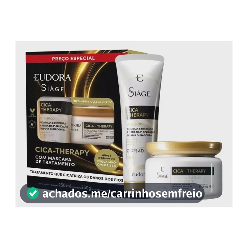 Kit Eudora Siage Cica-Therapy Shampoo 250ml + Máscara 250g