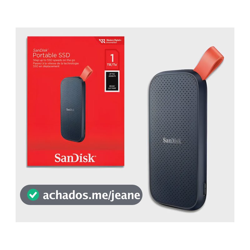 Ssd Externo Portátil 1tb Interface Usb 3.2 Sandisk Sdssde30- Preto