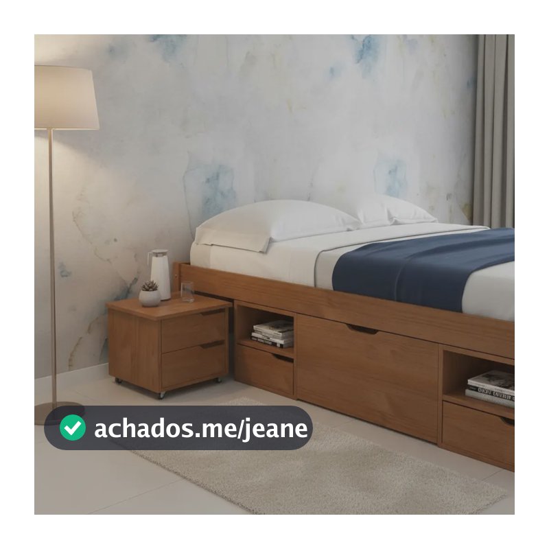 Cama multifunção Link´s Charme casal cor amêndoa fabricado em madeira maciça de pinho