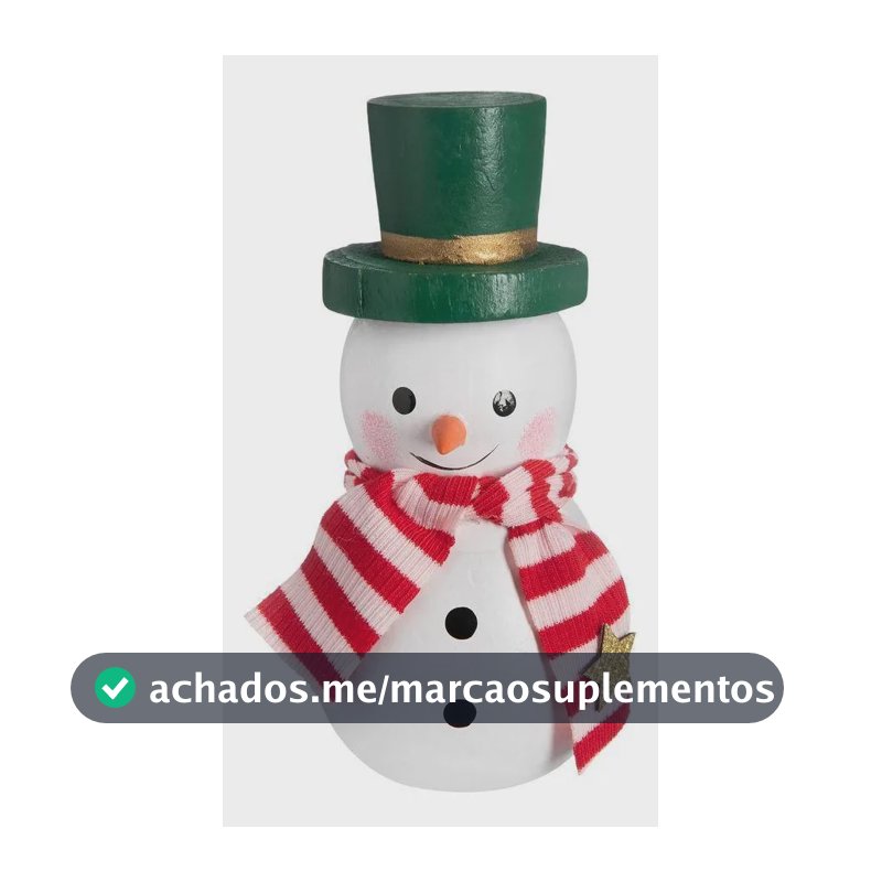Adorno Boneco De Neve Home Style Frostino 13 Cm Multicolorido Listrado