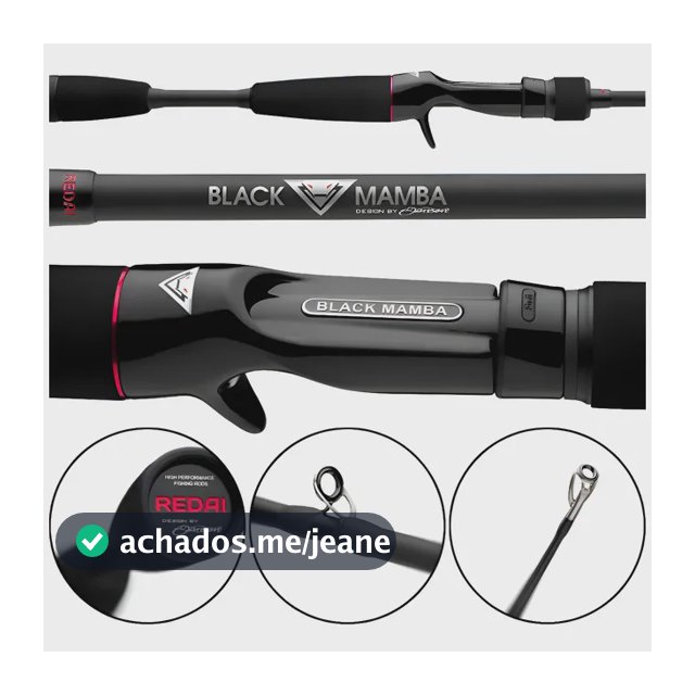 Vara Black Mamba Redai 10-17lb 2ageneration 1,74m Carretilha Preto
