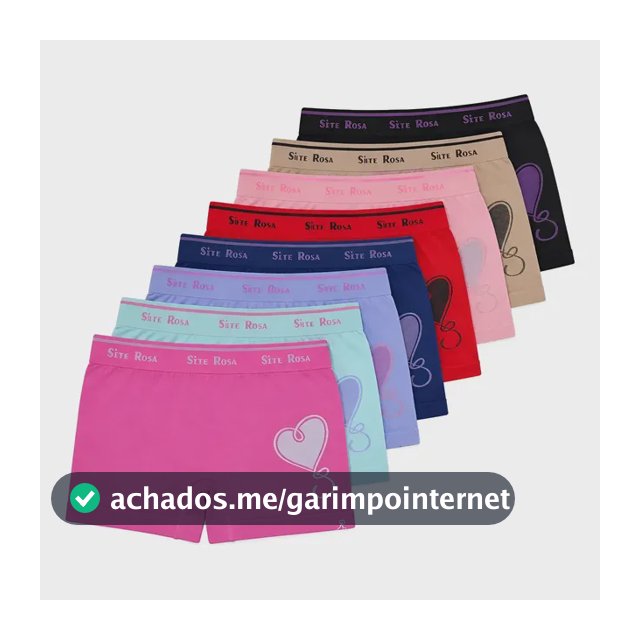 6 Calcinhas Shortinho Boxer Infantil Microfibras Meninas