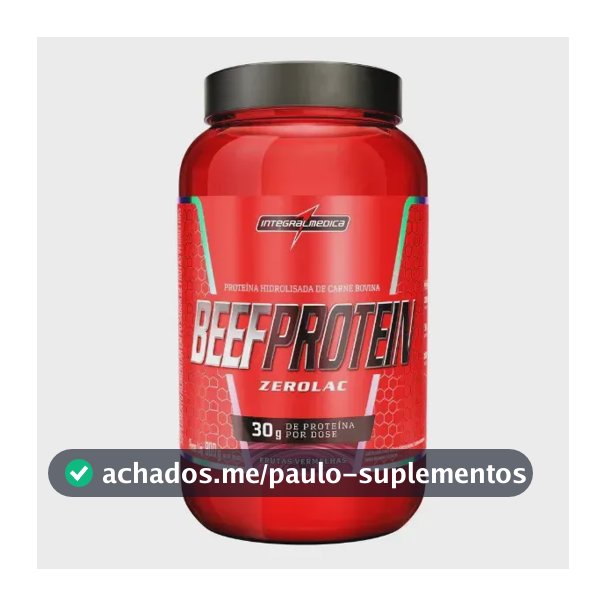 Suplemento Proteico + Integralmédica + Beef Protein + Zero Lactose E Sem Glúten + 900g Frutas Vermelhas Frutas Vermelhas