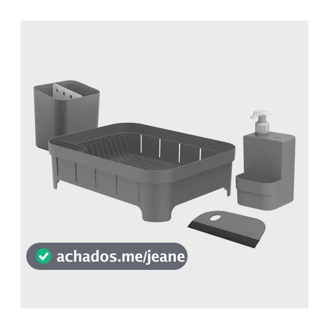 Ou Trium Kit de Organização Sobre Pia 4 Peças Polipropileno Antiderrapante Chumbo