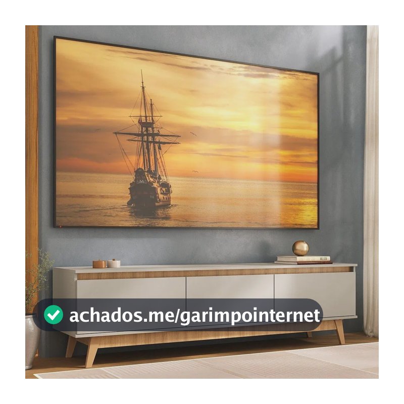 Rack para TV até 80 Polegadas 180cm 3 Portas Retrô Multimóveis MP1103 Off White/Madeirado