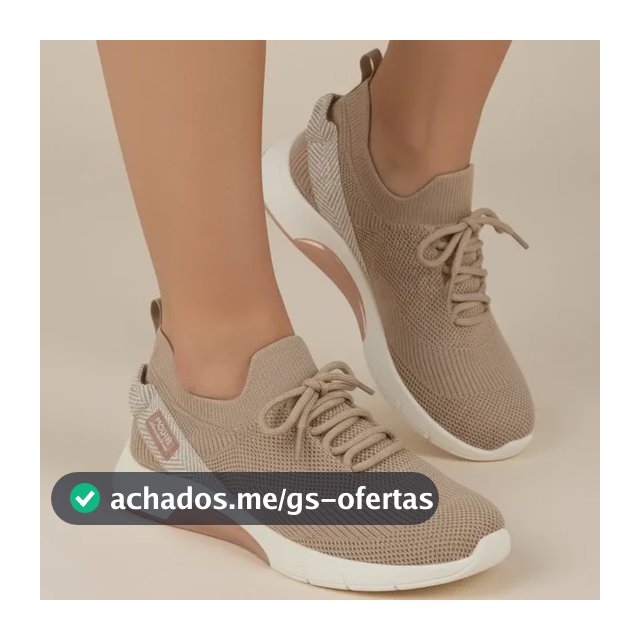 Tênis Feminino Knit Cadarço Bege Ortopédico Modare 7378