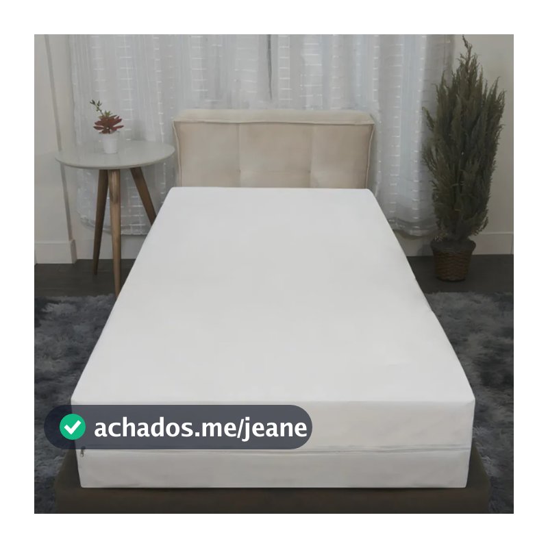 Capa Impermeável Com Zíper Solteiro Inova UD Para Colchão 1,88x0,88x0,20m